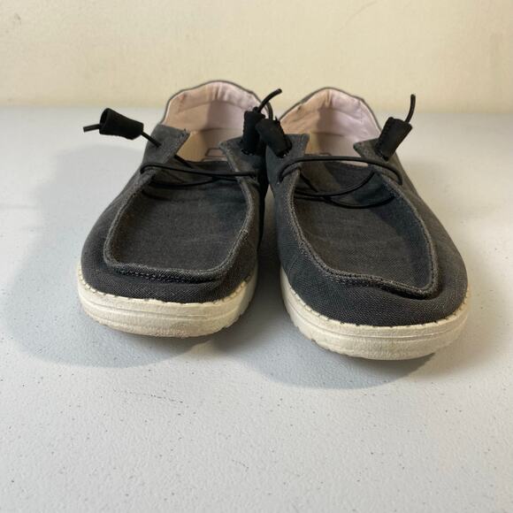 Hey Dude Women's Size 7 Wendy Chambray Off Black Slip On Loafer Comfort Sneaker - Picture 2 of 14
